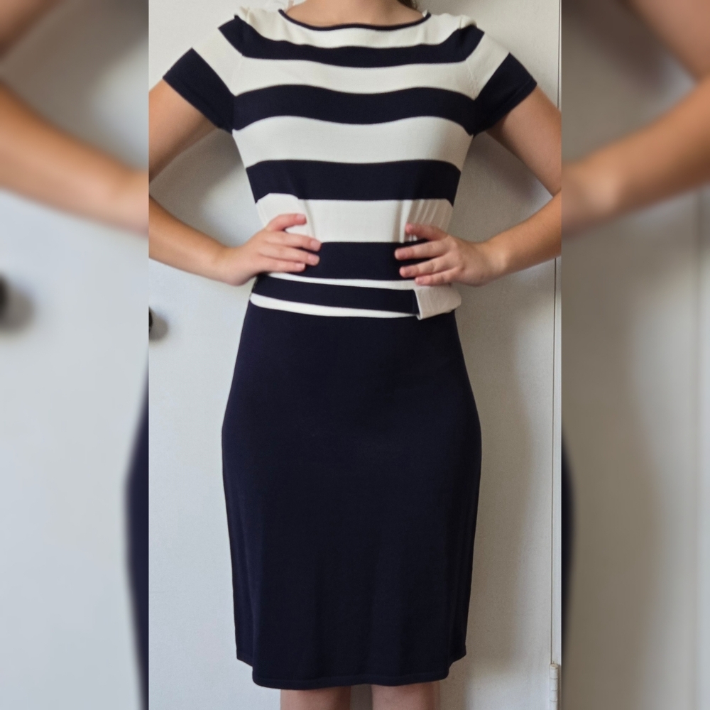 NWT Ralph Lauren Navy And White Dress
